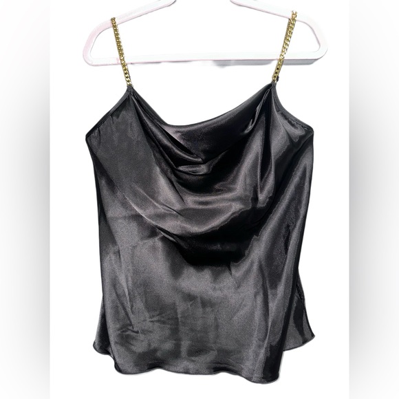 Nicole Miller Black Camisole with Gold Chain Straps - Picture 1 of 5